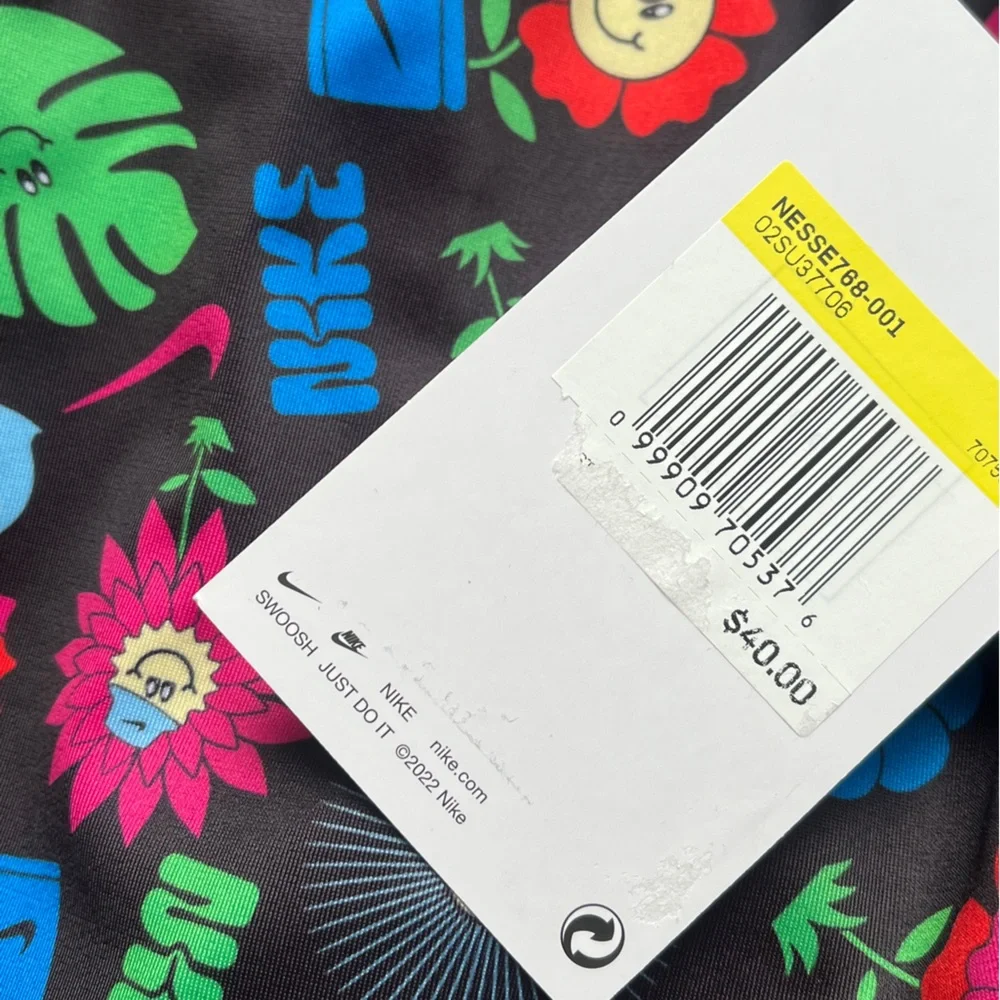NIKE Girls One Piece U-Back Swimsuit Nike Logo Garden Party Sizes 5, 6 NWT